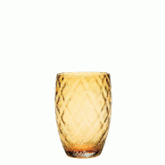 Zafferano Lot De 6 Verres Tumbler Losanghe En Verre Soufflé À La Bouche Couleur Ambre, Design À Losanges Raffiné Et Élégant Pour Une Table De Gr