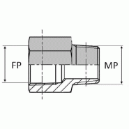 Adaptateur droit mâle NPT x femelle NPT prolongée - 1/2' , 17.81 , 3/8' , 17.05
