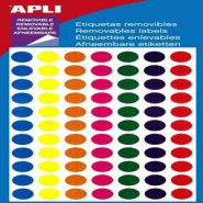 Apli Lot de 5 Etui de 308 pastilles adhésives enlevables assorties, diam. 8 mm (4 feuilles / cdt) - 3270241018578