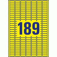 AVERY 3780 étiquettes enlevables Laser jaunes, format 25,4 x 10 mm (20 feuilles A4 / cdt) - L6037-20