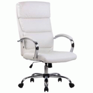 CLP Fauteuil de bureau Bradford Blanc /Similicuir - blanc polyester 307755 CLP Fauteuil de bureau Bradford Blanc /Similicuir - blanc polyester 307755