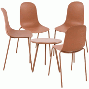 CLP Groupe de 4 sièges Mindin Terre cuite - rouge plastique 326179