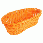 Corbeille effet osier PP orange 23x9x8cm - par 12