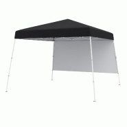 COSTWAY Pavillon pop-up 3x3m, pliable, 1 paroi, sac à dos, 4 ancrages, imperméable, soleil, tente fête, noir - noir métal ZB34778PW