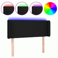 Décoshop26 - Tête de lit accessoire couchage chambre à coucher meuble à LED 93 x 16 x 78/88 cm tissu noir TDL0200515 - noir 3000331588007