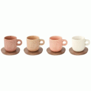 EASY LIFE Coffret 4 tasses à café 11cl - Take a Loop - 035-1249478
