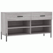 Helloshop26 - Banc à chaussures bottes commode étagère meuble entrée rangement sonoma 102 x 35 x 55 cm bois d'ingénierie gris 02_0023004 - gris B