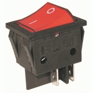 Interrupteur à bascule - rectangle - 2 positions - rouge