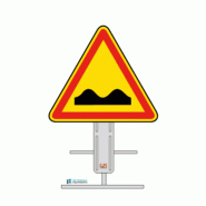 Panneau AK2 - Cassis ou dos-d'âne sur pied temporaire