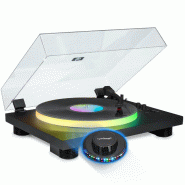 Pickering Tourne Disque 33/45/78 tours Bluetooth avec Plateau Lumineux LED - PARTYBTTDLIGHT, 6W RMS, Lumière OVNI LED - 3666638037299