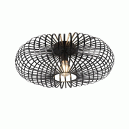 Plafonnier métal noir mat 1xE27 max 60W diamètre 50 cm - Trio - Johann - noir métal 4017807512038