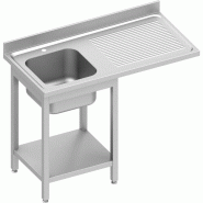 Plonge 1-bac (g) avec espace pour lave-vaisselle 1200x700x900 à monter - P954907120