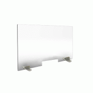 Séparateur de bureau/table transparent 4 mm - H 70 x L 118 cm - Pieds métal - Réf : 490755_0