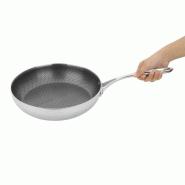 Sauteuse (L)280 mm en inox et aluminium avec revêtement Tri-Shield, compatible tous feux