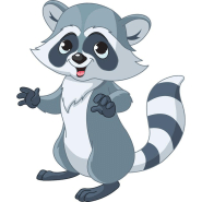 Sticker raton-laveur souriant