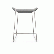 Tabouret haut tapissé Frankie - Gris