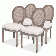 VidaXL Chaises à manger lot de 4 crème tissu Modèle Orion Master Horizon - 244090