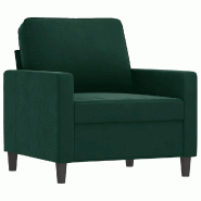 VidaXL Fauteuil Vert foncé 60 cm Velours Modèle Armonisse - Matériau naturel 359181