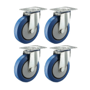 Roulettes 100mm Flight case - roulettes pivotantes en caoutchouc élastique 150kg chacune - jeu de 4 - Roulettes 100mm Flight case - roulettes pivotantes en caoutchouc élastique 150kg chacune - jeu de 4 -