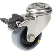Roulette pivotante/frein de 50 mm en acier inoxydable avec thermocouple conducteur d'électricité gris Roulette pivotante/frein de 50 mm en acier inoxydable avec thermocouple conducteur d'électricité gris