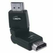 Adaptateur HDMI flexible 360° - Lindy 41096 - Pivotable et inclinable pour installations Home Cinema Adaptateur HDMI flexible 360° - Lindy 41096 - Pivotable et inclinable pour installations Home Cinema