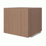 Caisson de rangement 1 tablette noyer et socle inox 76x76x70cm
