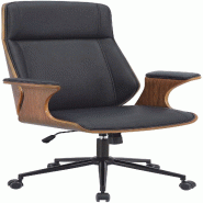 CLP Chaise de bureau Headland Métal HBT: 112x73x67 cm Noyer Noir - noir métal 327898