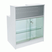 Comptoir vitrine Evolution 90x60x78/110cm - blanc - modulable et facile à installer