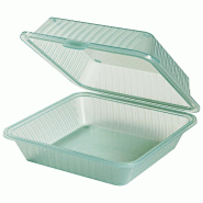 Contacto Barquette à menu Eco-Takeout 23 x 23,5 x 9,5 cm, vert - vert plastique 1101/226