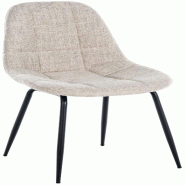 Décoshop26 - Chaise de salle à manger x1 surpiqûres décoratives en tissu crème piètement en métal 10_0007365 - beige métal 3000266075016