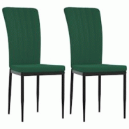 Décoshop26 - Set de 2 chaises de salle à manger en tissu velours vert foncé DEC025599 - 3000255338597 Décoshop26 - Set de 2 chaises de salle à manger en tissu velours vert foncé DEC025599 - 3000255338597
