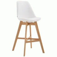 Décoshop26 - Tabouret de bar chaise haute design scandinave moderne en synthétique blanc TDB10387 - blanc 3000485269609