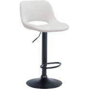 Décoshop26 - Tabouret de bar chaise haute x1 avec repose-pieds en velours crème piètement métallique noir 10_0004597 - noir 3000252191805 Décoshop26 - Tabouret de bar chaise haute x1 avec repose-pieds en velours crème piètement métallique noir 10_0004597 - noir 3000252191805