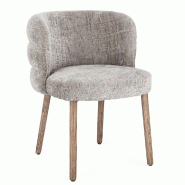 Fauteuil Ilma cendre/chêne 60 x 63 x 78 cm - Par 2