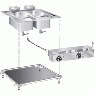 Gastro-Inox Friteuse Gastro Inox encastrable de 2x10 litres en inox 600x600x380mm - GAS-160522