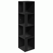 Helloshop26 - Armoire d'angle moderne compacte 33 x 33 x 132 cm avec 4 compartiments rangement en bois d'ingénierie noir 02_0047973 - noir Bois massi