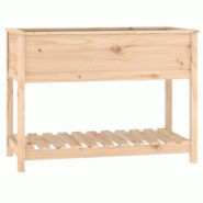 Helloshop26 - Jardinière bac lit surélevé plantes fleurs terrasse jardin avec étagère 111,5 x 54 x 81 cm bois massif de pin marron 02_0038385 - 3 Helloshop26 - Jardinière bac lit surélevé plantes fleurs terrasse jardin avec étagère 111,5 x 54 x 81 cm bois massif de pin marron 02_0038385 - 3