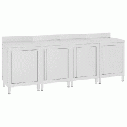 Helloshop26 - Table de travail commerciale avec armoire 240 x 60 x 96 cm acier inoxydable  02_0001902 - inox 3000089891534