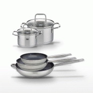 Lot de 3 Poêles 24/28/32cm Elo Profi Therm Platinum et 2 Faitouts 12/16cm - gris inox 3176239953312