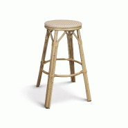 Now's Home - Tabouret bar textilene structure alu aspect rotin 46x46x74cm amalfi - 3256390249582