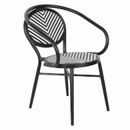 Oviala Business Chaise de jardin style bistrot parisien en aluminium et rotin noir - noir aluminium 112619 Oviala Business Chaise de jardin style bistrot parisien en aluminium et rotin noir - noir aluminium 112619