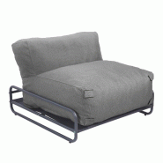 Oviala Business Chauffeuse pour salon de jardin modulable avec structure gris, L 97 x l 97 x h 77 cm Oviala - gris polyester 115326