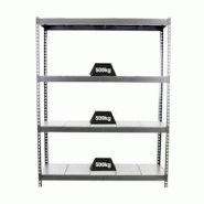 PROREGAL Étagère pour charges lourdes METAL BEAST FOUR | HxLxP 200x210x75cm | Charge du compartiment 500kg | Gris - gris métal PR_RS17-57 PROREGAL Étagère pour charges lourdes METAL BEAST FOUR | HxLxP 200x210x75cm | Charge du compartiment 500kg | Gris - gris métal PR_RS17-57