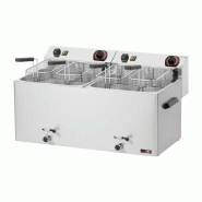 RM GASTRO Friteuse électrique double 0,74 kW/l, 11+11 l TOP avec robinet de vidange 400 V REDFOX - FE 1010 TD - REDFOX - 0615402851381