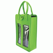 Sac feutrine vert 2 bouteilles - Sac feutrine vert 2 bouteilles -