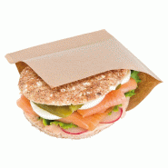 Sachet papier laminé Kraft 2 côtés ouverts 15x15,2cm - par 100
