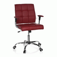 Siège de bureau / siège tournant ERNESTO similicuir bordeaux hjh OFFICE - rouge plastique 719020