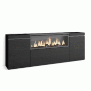 SKRAUT HOME Buffet salon et cuisine, 210, 4 Portes, Cheminée électrique XXL, Noir - noir Bois manufacturé 416_11