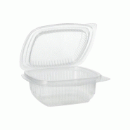 Starpak 100 pots d'emballage avec couvercles à charnière, PP rectangulaire 250 ml 4,4 cm x 11,5 cm x 12 cm transparent - transparent plastique polyp