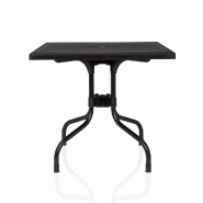 Table de jardin / Table d’extérieur Travano T1 carrée plastique noir hjh LIVING - noir plastique polypropylène 950005